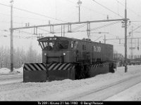 sv1077-07  Tb 289 i Kiruna 21 feb 1980 : Kiruna, Platser, Sv lok, Svenska tåg, Sverige