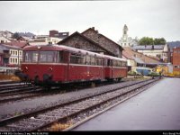 006-16014  798 679 + 998 815 i Grafenau 3 aug 1983 : KBS868 Zwiesel--Grafenau, Tyska järnvägar, Tyska motorvagnar, Web4