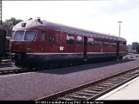 13482  517 002 i Altenkirchen 6 aug 1982 : KBS421 Altenkirchen (Ww)--Siershahn--Koblenz, Tyska järnvägar, Tyska motorvagnar